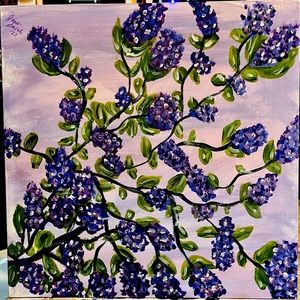 “Lilacs in Bloom” Original/Signed Acrylic Painting by Janet Smith of Boise, ID
